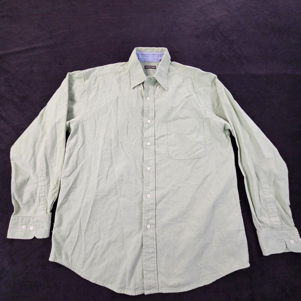 St John's Bay Green Long Sleeve Cotton Button-Up Shirt Men's M